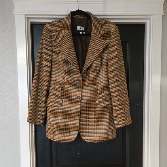 Dkny Jackets & Blazers - DKNY Vintage Houndstooth Wool And Cashmere Blazer Size 10